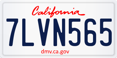 CA license plate 7LVN565