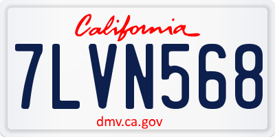 CA license plate 7LVN568