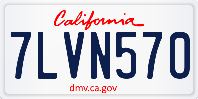 CA license plate 7LVN570