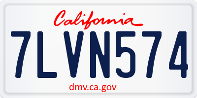 CA license plate 7LVN574