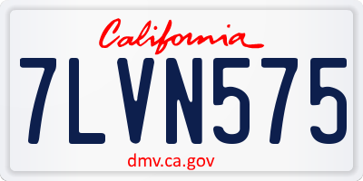 CA license plate 7LVN575
