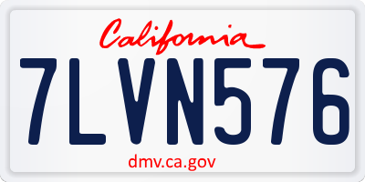 CA license plate 7LVN576