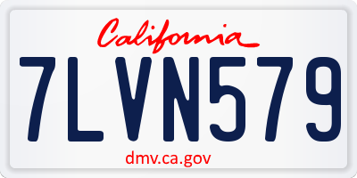 CA license plate 7LVN579