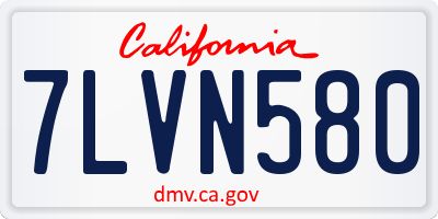 CA license plate 7LVN580