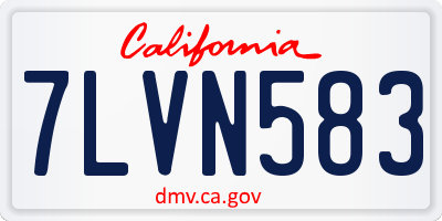CA license plate 7LVN583