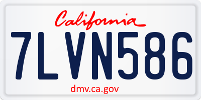 CA license plate 7LVN586
