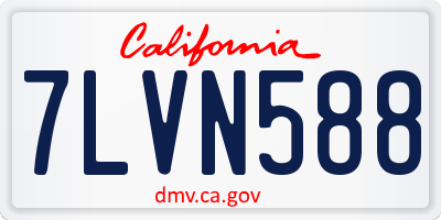 CA license plate 7LVN588