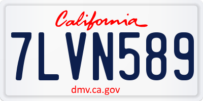 CA license plate 7LVN589