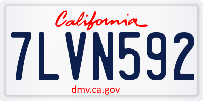 CA license plate 7LVN592