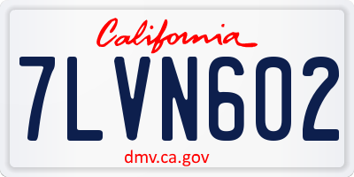 CA license plate 7LVN602