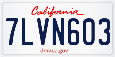 CA license plate 7LVN603