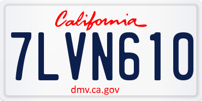 CA license plate 7LVN610