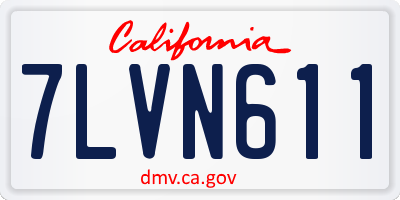 CA license plate 7LVN611