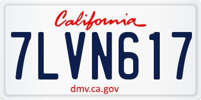 CA license plate 7LVN617