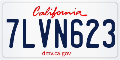 CA license plate 7LVN623