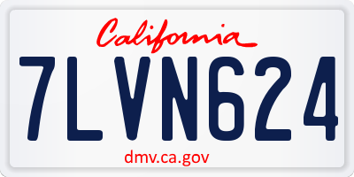 CA license plate 7LVN624