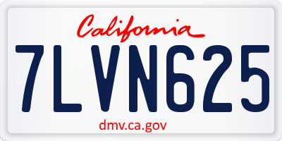 CA license plate 7LVN625