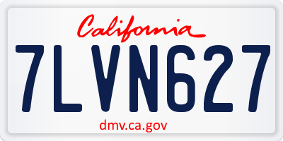 CA license plate 7LVN627