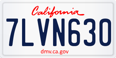 CA license plate 7LVN630