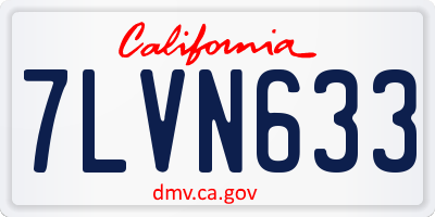 CA license plate 7LVN633