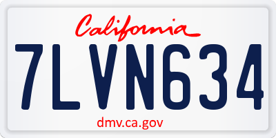 CA license plate 7LVN634