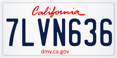 CA license plate 7LVN636