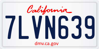 CA license plate 7LVN639