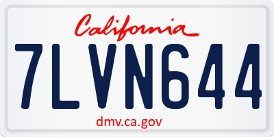 CA license plate 7LVN644