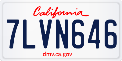 CA license plate 7LVN646