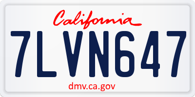CA license plate 7LVN647