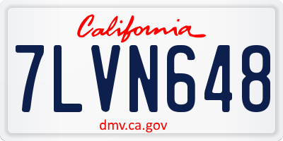 CA license plate 7LVN648