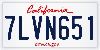 CA license plate 7LVN651