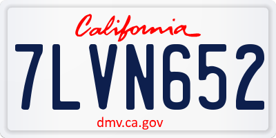 CA license plate 7LVN652