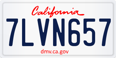 CA license plate 7LVN657