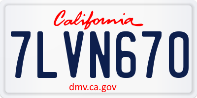 CA license plate 7LVN670