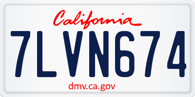 CA license plate 7LVN674