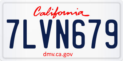 CA license plate 7LVN679