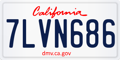 CA license plate 7LVN686