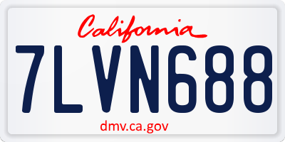 CA license plate 7LVN688