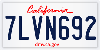 CA license plate 7LVN692
