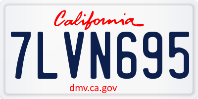 CA license plate 7LVN695