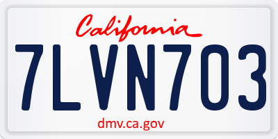 CA license plate 7LVN703