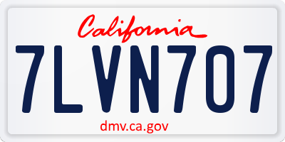 CA license plate 7LVN707