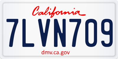 CA license plate 7LVN709