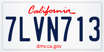 CA license plate 7LVN713