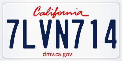CA license plate 7LVN714