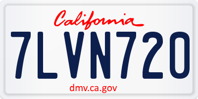 CA license plate 7LVN720