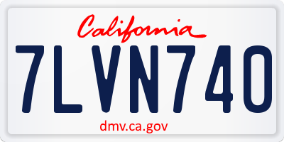 CA license plate 7LVN740