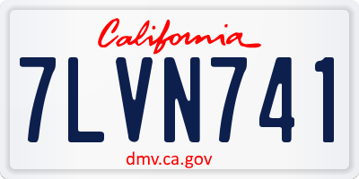CA license plate 7LVN741