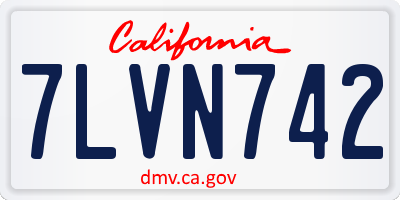 CA license plate 7LVN742